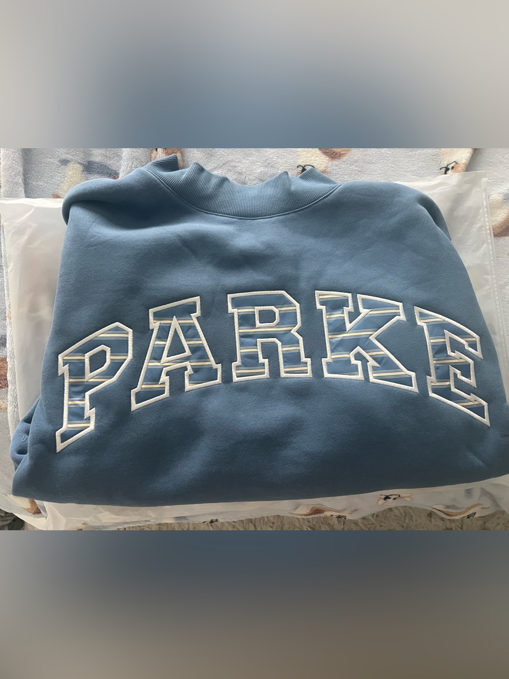 Parke Washed Indigo Stripe Mockneck L/XL - Picture 2 of 4
